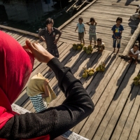 The welcoming Durian sales 'men' in the Togean Islands of Sulawesi - Indonesia 2014